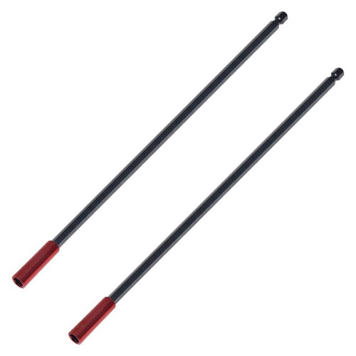 Conjunto de 2 Extensores Magnéticos para Brocas, 300 mm (12 Polegadas) de Comprimento, Encaixe Hexagonal de 1/4 de Polegada com Troca Rápida