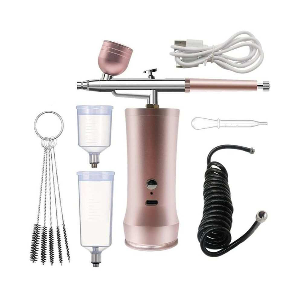 Electric Airbrush Kit with Compressor, Cordless Air Brush Set, Handheld Airbrush Set for Makeup, Painting, Cake Decor C