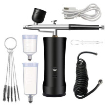 Kit Aerografo Elettrico con Compressore, Set Aerografo Senza Fili, Set Aerografo Portatile per Trucco, Pittura, Decorazione di Torte A