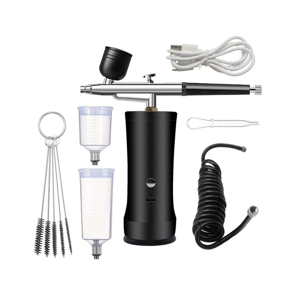 Electric Airbrush Kit with Compressor, Cordless Air Brush Set, Handheld Airbrush Set for Makeup, Painting, Cake Decor A