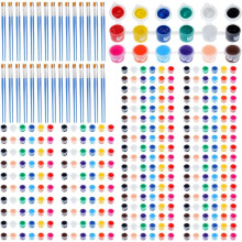 Juego de 30 Pinturas Acrílicas, 420 Tiras de Almacenamiento para Kit de Pintura Infantil, 12 Tiras de Pintura Acrílica de Colores para el Hogar.