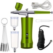 Elektrische Airbrushset met Compressor, Draadloze Airbrushset, Draagbare Airbrushset voor Make-, Schilderen en Taartdecoratie D
