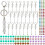 168Pcs Beadable Keychains Kit, Keychains Bulk for Keychain Making Accessories with Beadable Keychain Bars Silicone Beads 1