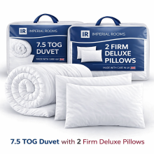(King) 7.5 Tog Duvet with 2 Deluxe Bounce Back Pillows - Lightweight All Season Duvet and Pillow Set