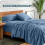 Σετ Σεντόνια Διπλά XL Coronet Blue 4 Τεμαχίων με Βαθιά Τσέπη 5