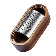 1PC-Stainless Steel Cheese Grater, Storage Box Made of Red Sandalwood, Cheese Tool Grater, Slicer