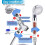 Κεφαλή ντους LED με φορητή κεφαλή ντους, υψηλής πίεσης, φιλτραρισμένη 3 6