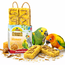 Jr Farm Protein-Birdys Honey Silkworms- Pyszny Biszkopt Jajeczny Z Miodem I Mącznikiem Dla Wszystkich Papug