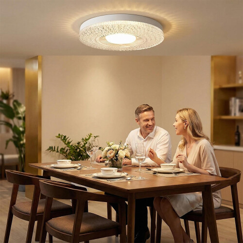 Modern Crystal LED Ceiling Light 40W  Screw Three color 1