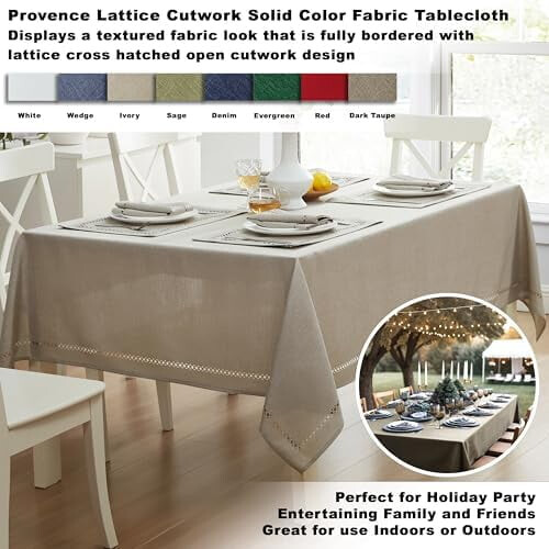 Wedgewood Blue Polyester Rectangle Tablecloth 60 x 102 in 1
