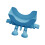 3D Printed Sponge Holder with Hanging Legs – Blue 2