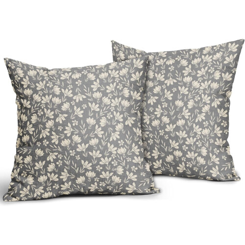 Conjunto de 2 capas de almofada vintage com estampa floral, 45x45cm (18x18 polegadas). 1