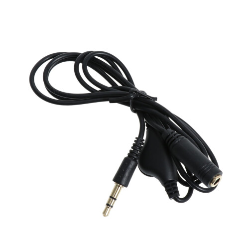 Câble d'extension audio noir avec commande de volume intégrée pour casque 2