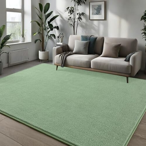 Light Green Memory-Foam Area Rug 4x6 ft 2
