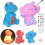 Dumbo Dinosaur Hvitt Malbart Figursett 4
