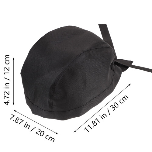 Toque de chef noire, taille unique 1