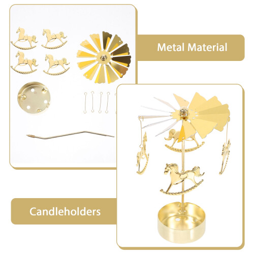 Golden Iron Candlestick Holder – 13 cm, Decorative & 2