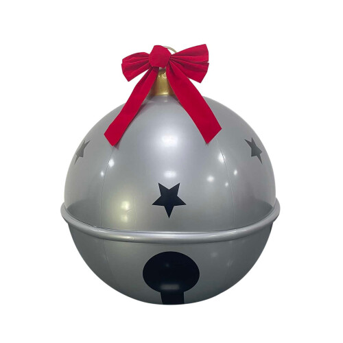 Aufblasbare Weihnachtskugel mit Schleife und Glöckchen 1