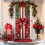 Housse de porte de Noël 35 x 70 pouces, multicolore, en polyester 4