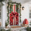 Housse de porte de Noël 35 x 70 pouces, multicolore, en polyester 5