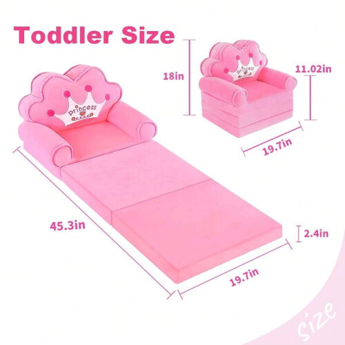 Prinzessinnen-Klappsofa für Kinder, Rosa 1