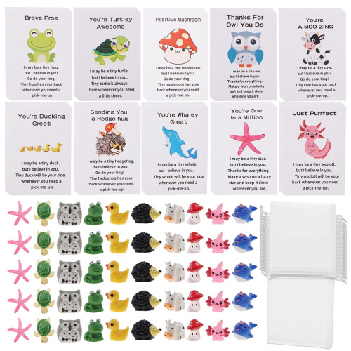 Employee Appreciation Note Cards Bulk Set Animal and