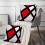 Set di 2 federe geometriche 45x45 cm, rosse e nere 6