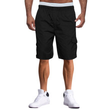 Men's Cargo Shorts with Pockets, Elastic Waist & Drawstring – Casual Twill, Straight Leg, Athletic Jogger Style