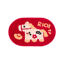 Pluche paardenkleed van imitatiebont, 60x40 cm, rood
