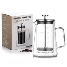 Cafetière à piston en verre compatible avec les plaques électriques, 650 ml (22 oz).