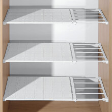 Expandable Closet Tension Shelf – Adjustable Metal Storage Rack for Cabinets, Wardrobes & Bathrooms, No-Tool DIY Organizer (3 Sizes)