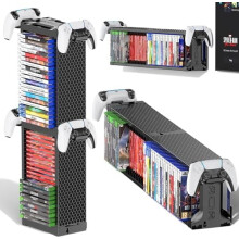 Universeller Videospiel-Disc-Turm – Kompatibel mit PS5/PS4/Xbox One/Series/Nintendo Switch, Wand-/Tisch-/Bodenständer mit Controller-Halterung