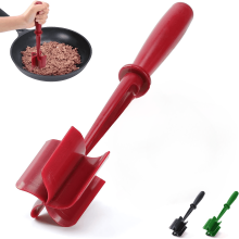 Nylon Meat Chopper & Masher for Ground Beef, Turkey, Potatoes – Non-Stick Kitchen Tool (Red)