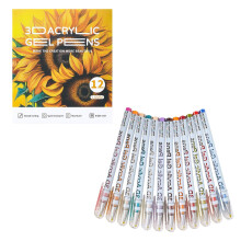 Stylo acrylique 3D, stylo gel 10 mm pour écrire, dessiner et colorier - Marqueurs de peinture polyvalents et outils à paillettes pour exprimer