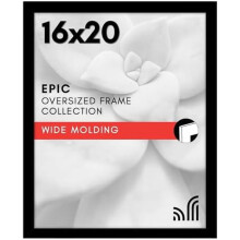Cadre photo noir 16x20 avec plexiglas poli, bois d'ingénierie, affichage mural vertical/horizontal – Collection Epic