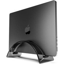 Vertikální stojan na notebook na stůl, prostorově úsporný akrylový dok kompatibilní se všemi MacBooky a notebooky – černý