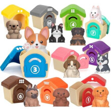 20 pezzi di pupazzi da dito a forma di cucciolo per bambini da 1 a 3 anni, giocattolo Montessori per contare e abbinare, compatibile con