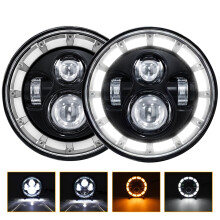 7-inch ronde LED-koplampen met dimlicht, geschikt voor off-road gebruik en waterdicht.