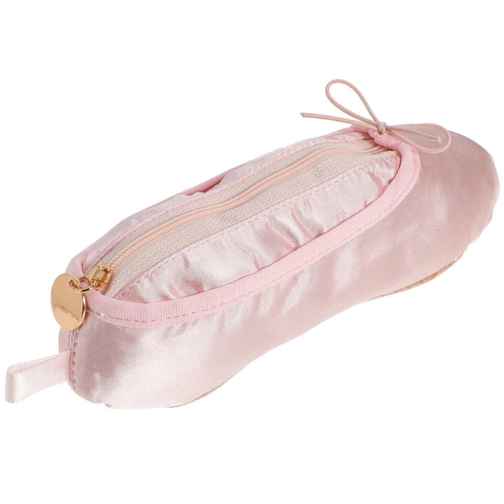 Pink Ballet Shoes Pencil Case Portable Aesthetic Toiletry Bag Cosmetic Travel