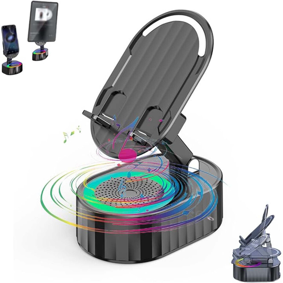 5-In-1 Wireless Induction Bluetooth Speaker & Phone Holder With Ambient 300 Foldable, Rechargeable, Compatible With Iphone & Android Light 9149926277583