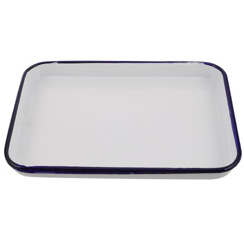 White Enamel Roasting Pan Nonstick for Home Baking and Cooking