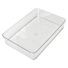 Ensemble de plateaux de rangement transparents pour tiroirs - Plateaux empilables pour salle de bain, cuisine et coiffeuse, pour maquillage,