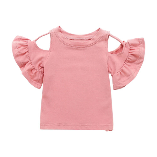 Off-shoulder top til småbørn, lyserød, størrelse 2 år