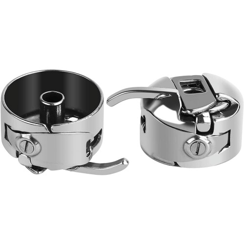 2PCS – Sewing Machine Bobbin Case, Stainless-Steel Bobbin Holder Case for Front Loading 15 Class Machines