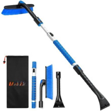 47.2" Ice Scrapers for Car Windshield and Extendable Snow Scraper with Foam Grip and 360 Pivoting Brush Head for Christmas Car Auto Truck SUV(Blue)