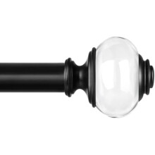 Tringle à rideaux télescopique 48-84 po (7/8 po), tringle à rideaux à raccorder 32-86 po, embouts noirs mats – Compatible avec les fenêtres