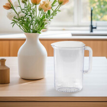 pichet à limonade de 2 L avec couvercle, en verre résistant à la chaleur, idéal pour l'eau froide, le thé, le lait ou la limonade maison.
