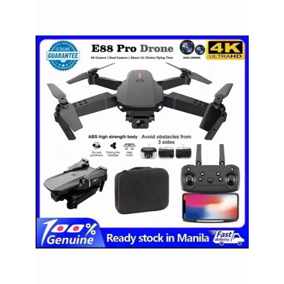 E88 Hd Wifi Rc Drone With Obstacle Avoidance Folding Design 9448990224975