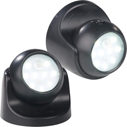 Wireless LED lamp: Set of 2 Wireless LED Spotlight Motion Sensor 360 Rotatable