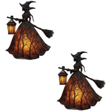 Latarnia czarownicy na Halloween, gotycka ozdoba z żywicy w kształcie latarni czarownicy na Halloween, dekoracja wnętrz w nocnym klimacie horroru